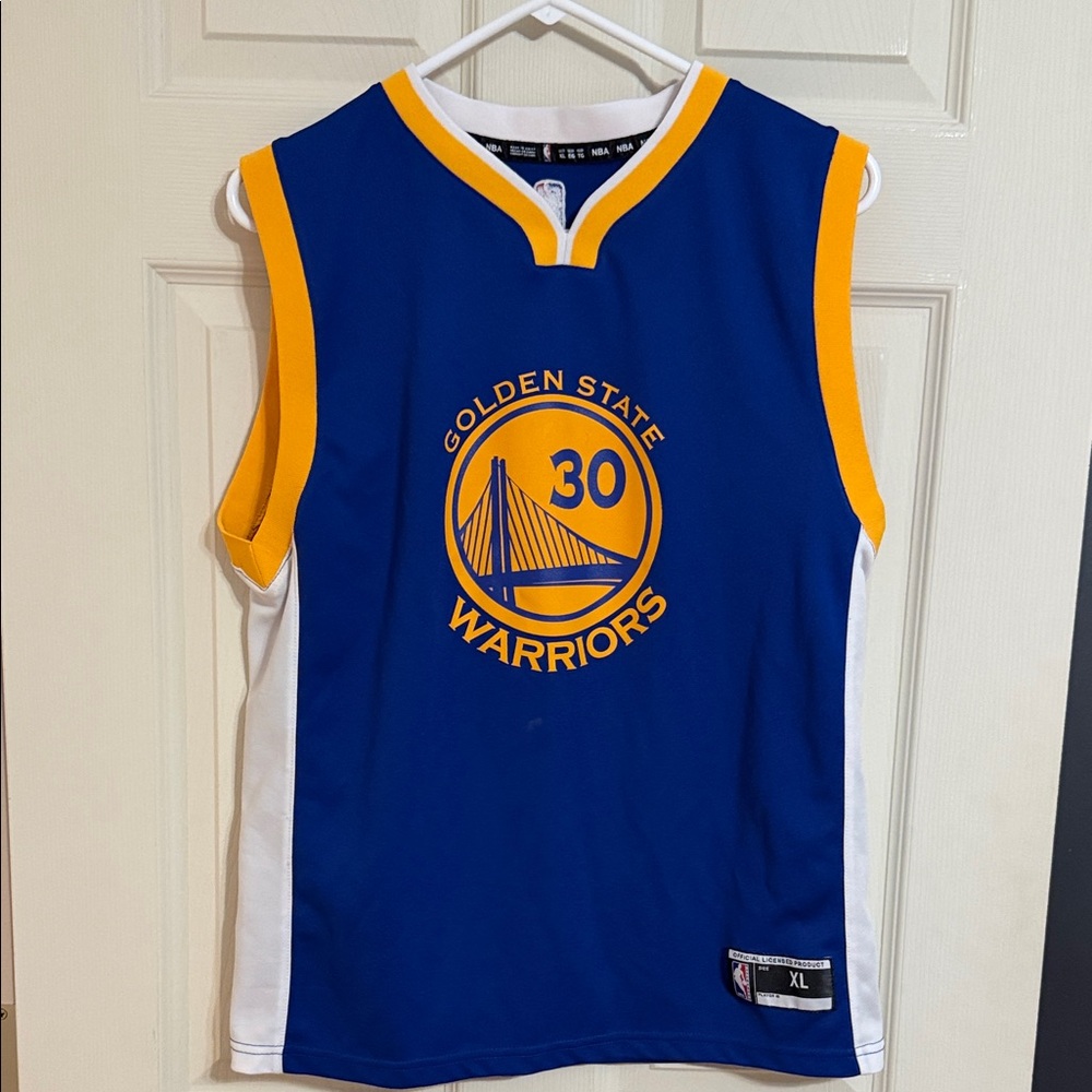 NBA Golden State Warriors Youth Blue & Yellow #30 Jersey
